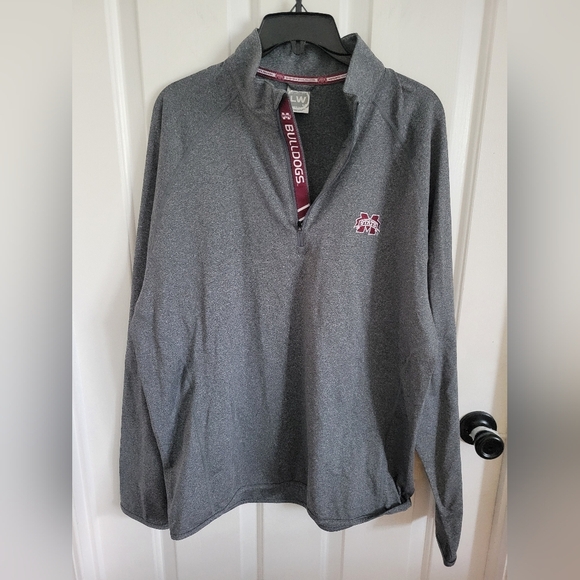Levelwear Women's Gray Mississippi State Bulldogs Pacer 1/2 Zip Pullover Size LG - Picture 1 of 6
